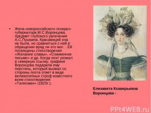 Елизавета Ксаверьевна Воронцова - Жена новороссийского генерал-губернатора М.С.В