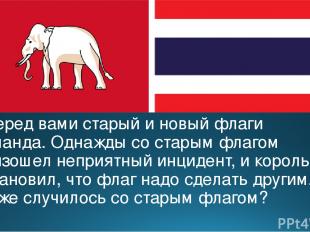     Перед вами старый и новый флаги Таиланда. Однажды со старым флагом произошел