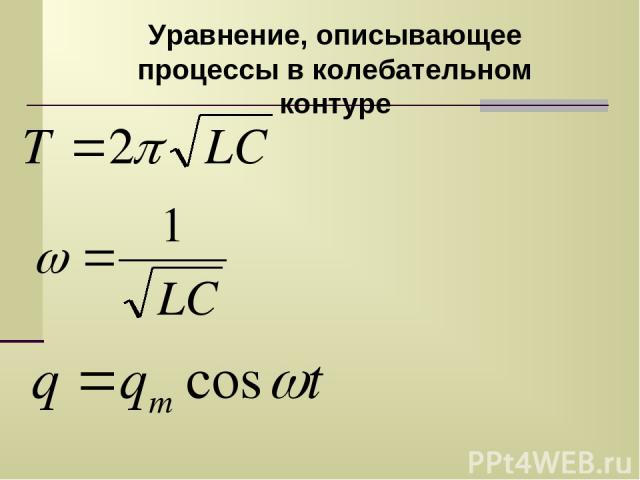 Уравнение, описывающее процессы в колебательном контуре