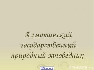 Алматинский государственный природный заповедник 900igr.net