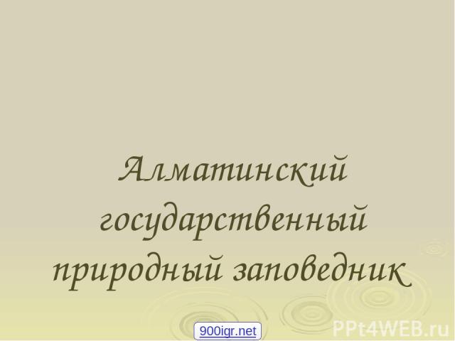 Алматинский государственный природный заповедник 900igr.net