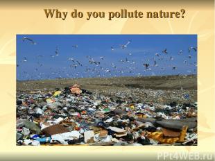 Why do you pollute nature?