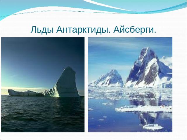 Льды Антарктиды. Айсберги.