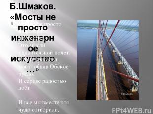 Б.Шмаков. «Мосты не просто инженерное искусство…» Мосты не просто инженерное иск