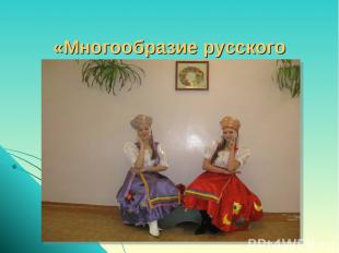 «Многообразие русского национального костюма»