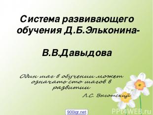 Система развивающего обучения Д.Б.Эльконина- В.В.Давыдова 900igr.net