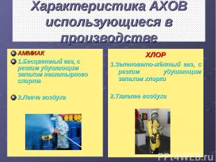 Характеристика АХОВ использующиеся в производстве АММИАК 1.Бесцветный газ, с рез