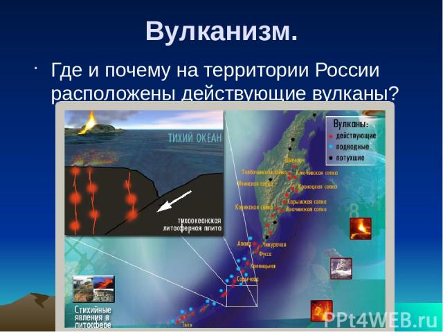 Вулканизм. Где и почему на территории России расположены действующие вулканы?