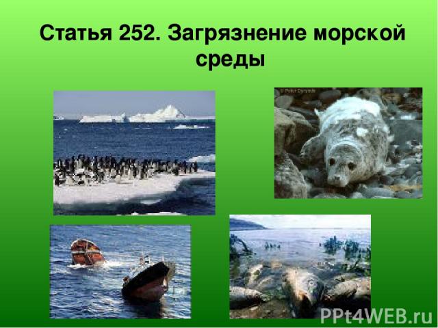 Статья 252. Загрязнение морской среды