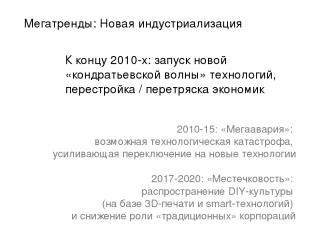 Мегатренды: Новая индустриализация К концу 2010-х: запуск новой «кондратьевской