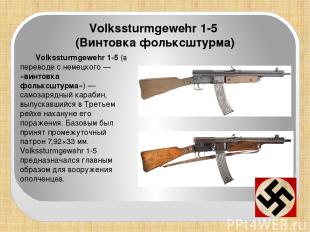 Volkssturmgewehr 1-5 (в переводе с немецкого — «винтовка фольксштурма») — самоза