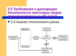 3.3 Требования к декларации безопасности некоторых видов производственных объект