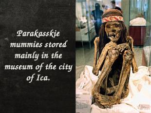 Parakasskie mummies stored mainly in the museum of the city of Ica.