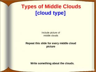 Types of Middle Clouds [cloud type] Write something about the clouds. Include pi
