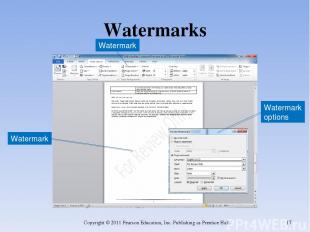 Watermarks Copyright © 2011 Pearson Education, Inc. Publishing as Prentice Hall.