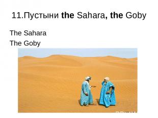 11.Пустыни the Sahara, the Goby The Sahara The Goby