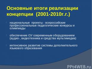 национальные проекты - всероссийские профессиональные педагогические конкурсы и