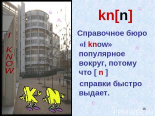 * kn[n] Справочное бюро «I know» популярное вокруг, потому что [ n ] справки быс