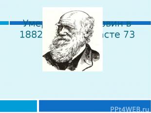 Умер Чарльз Дарвин в 1882году в возрасте 73 лет