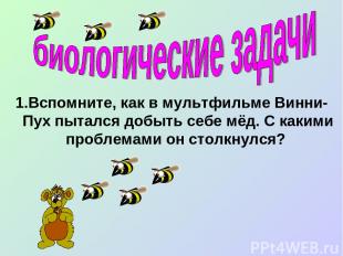 1.Вспомните, как в мультфильме Винни- Пух пытался добыть себе мёд. С какими проб