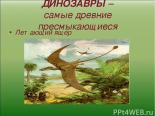 ДИНОЗАВРЫ – самые древние пресмыкающиеся Летающий ящер