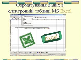 Форматування даних в електронній таблиці MS Excel Excel