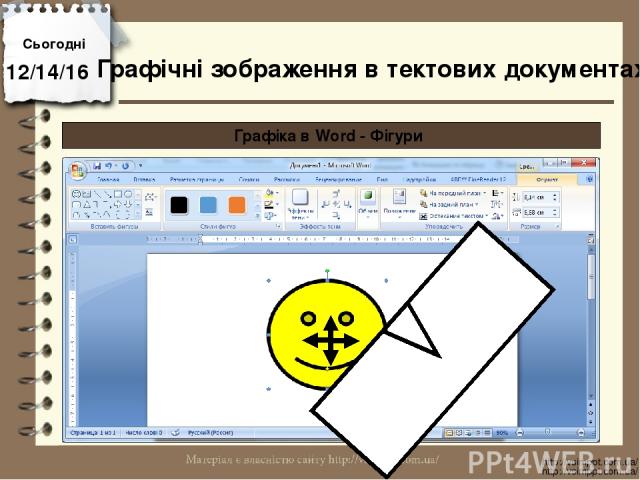 Сьогодні http://vsimppt.com.ua/ http://vsimppt.com.ua/ Графічні зображення в тектових документах Графіка в Word - Фігури