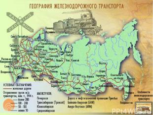 Железнодорожный транспорт Железнодорожный транспорт  наиболее развит в России (н