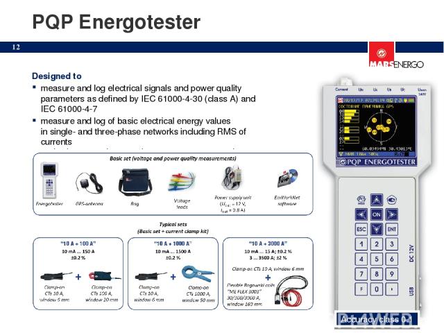 PQP Energotester Designed to measure and log electrical signals and power quality parameters as defined by IEC 61000-4-30 (class A) and IEC 61000-4-7 measure and log of basic electrical energy values in single- and three-phase networks including RMS…