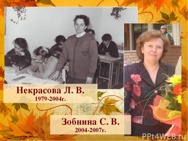 Некрасова Л. В. 1979-2004г. Зобнина С. В. 2004-2007г.