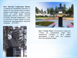 Бюст Виталию Генриховичу Шмидт установлен на одноимённом проспекте, в память об