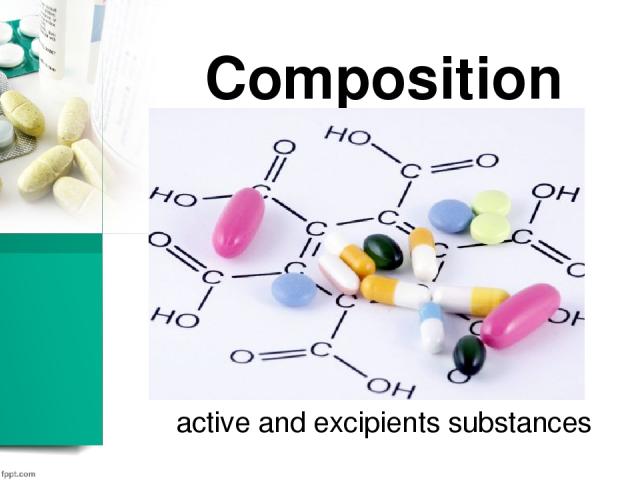 Composition active and excipients substances