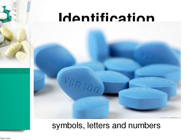 Identification symbols, letters and numbers