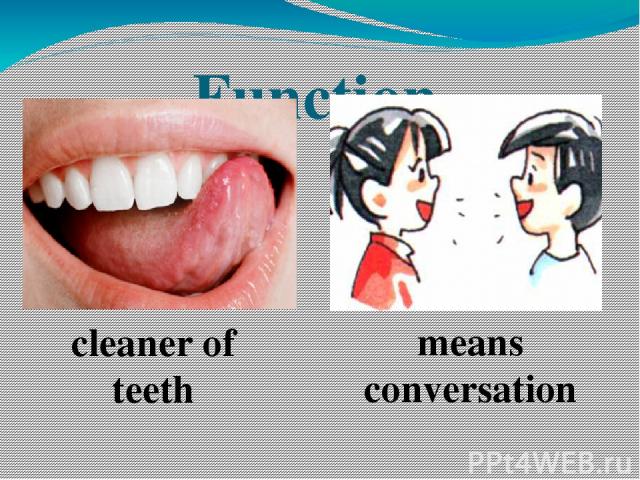 cleaner of teeth means conversation Function