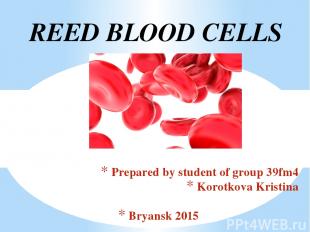 Prepared by student of group 39fm4 Korotkova Kristina Bryansk 2015 REED BLOOD CE
