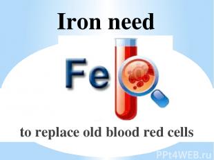 Iron need to replace old blood red cells