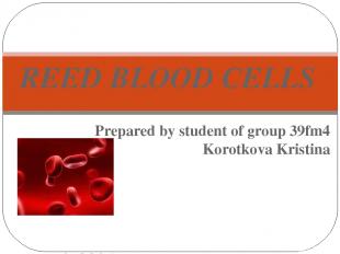 Prepared by student of group 39fm4 Korotkova Kristina Bryansk 2015 REED BLOOD CE