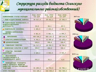 Структура расхода бюджета Осинского муниципального района(собственный)
