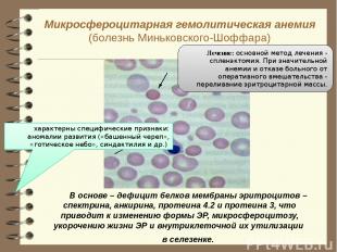 Микросфероцитарная гемолитическая анемия (болезнь Миньковского-Шоффара)