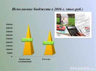 Исполнение бюджета в 2016 г. (тыс.руб.)