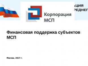 Финансовая поддержка субъектов МСП Москва, 2017 г.