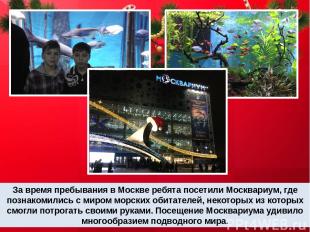 За время пребывания в Москве ребята посетили Москвариум, где познакомились с мир