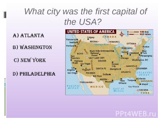 What city was the first capital of the USA?