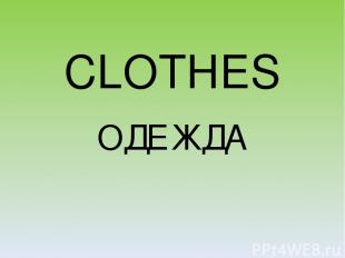 CLOTHES ОДЕЖДА