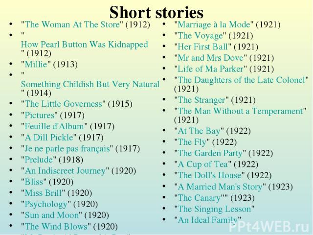 Short stories 