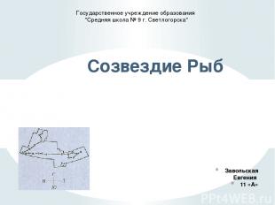 Завольская Евгения 11 «А» Созвездие Рыб Государственное учреждение образования "